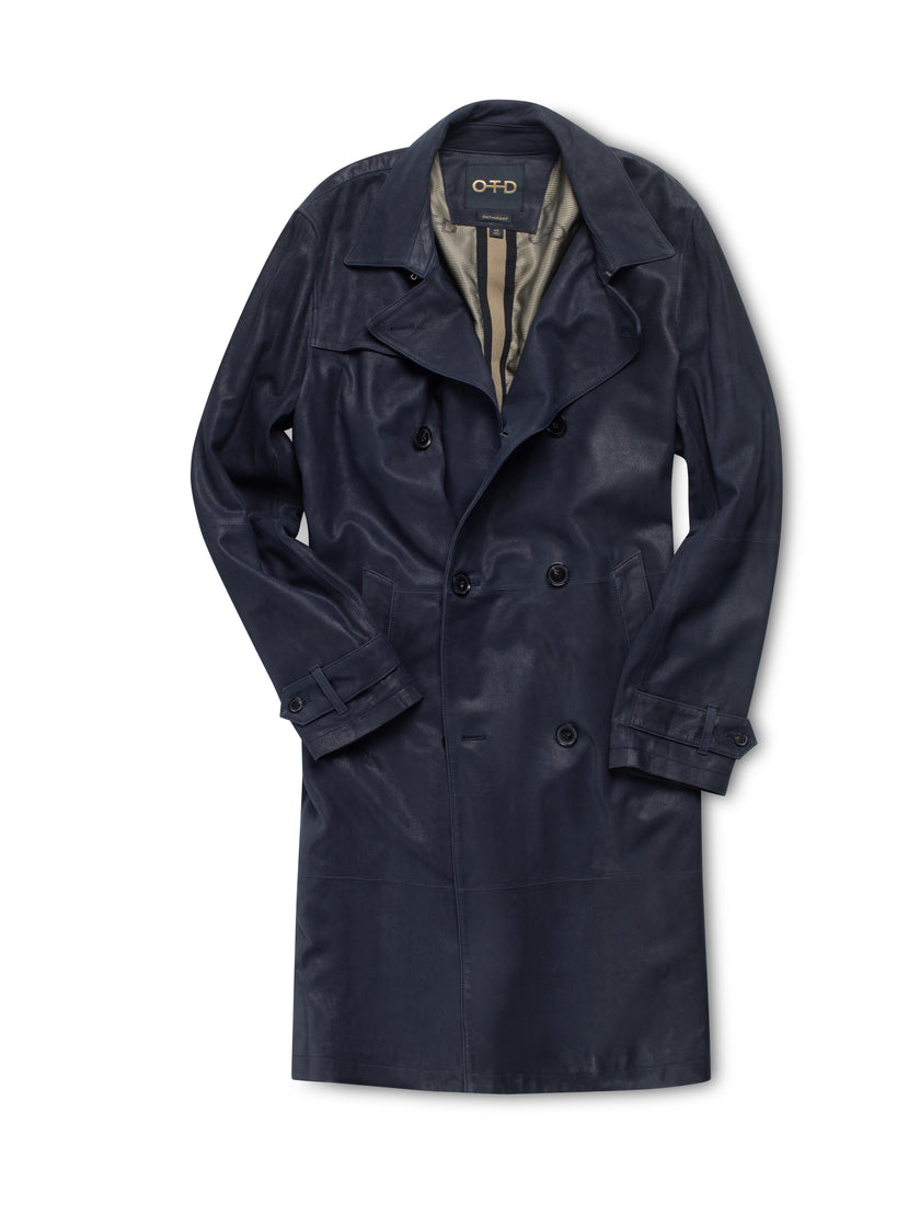 Midnight Suede Trench Coat-3