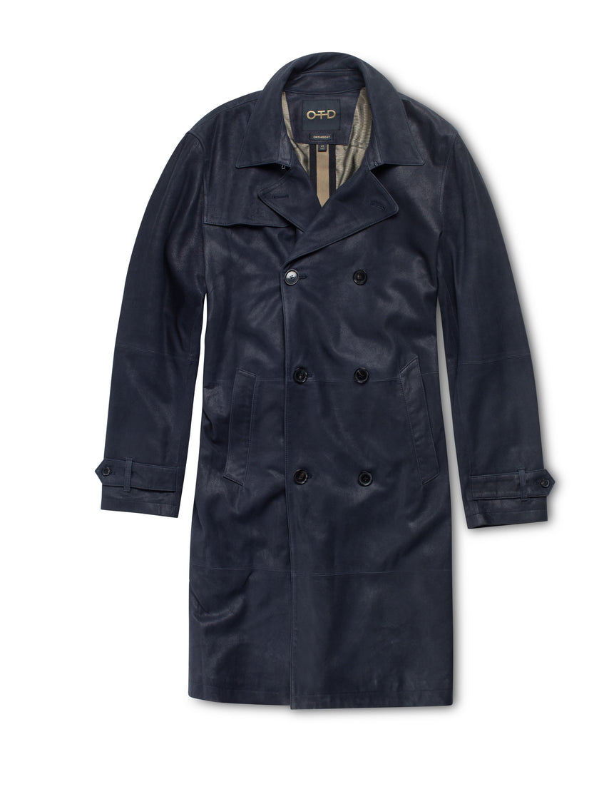 Midnight Suede Trench Coat-4