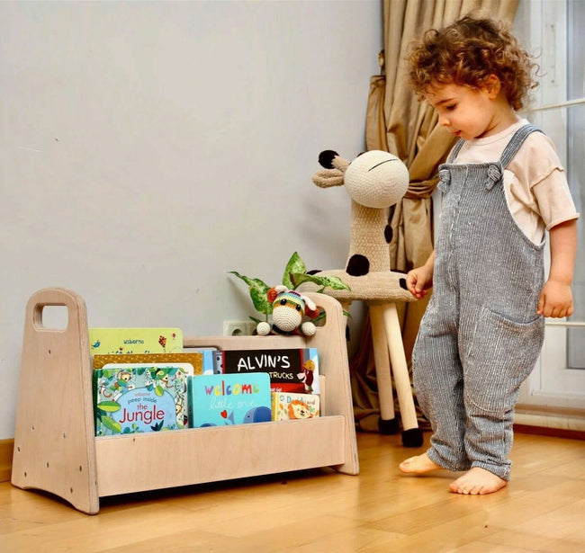 Montessori Wood Bookshelf / Medium Size