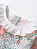 Design Autumn Girls Floral and Chicks Pattern Ruffle Collar Long Sleeves Dress