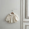 Baby Flower Embroidered Pattern Ruffle Lapel Design Quality Onesies & Shirt