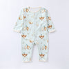 Autumn and Spring Arrival Baby Unisex Animals Pattern Long Sleeves Crew Neck Single Breasted Rompers