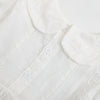Baby Girl Solid Color White Mesh Embroidered Pattern Long Sleeve Dress