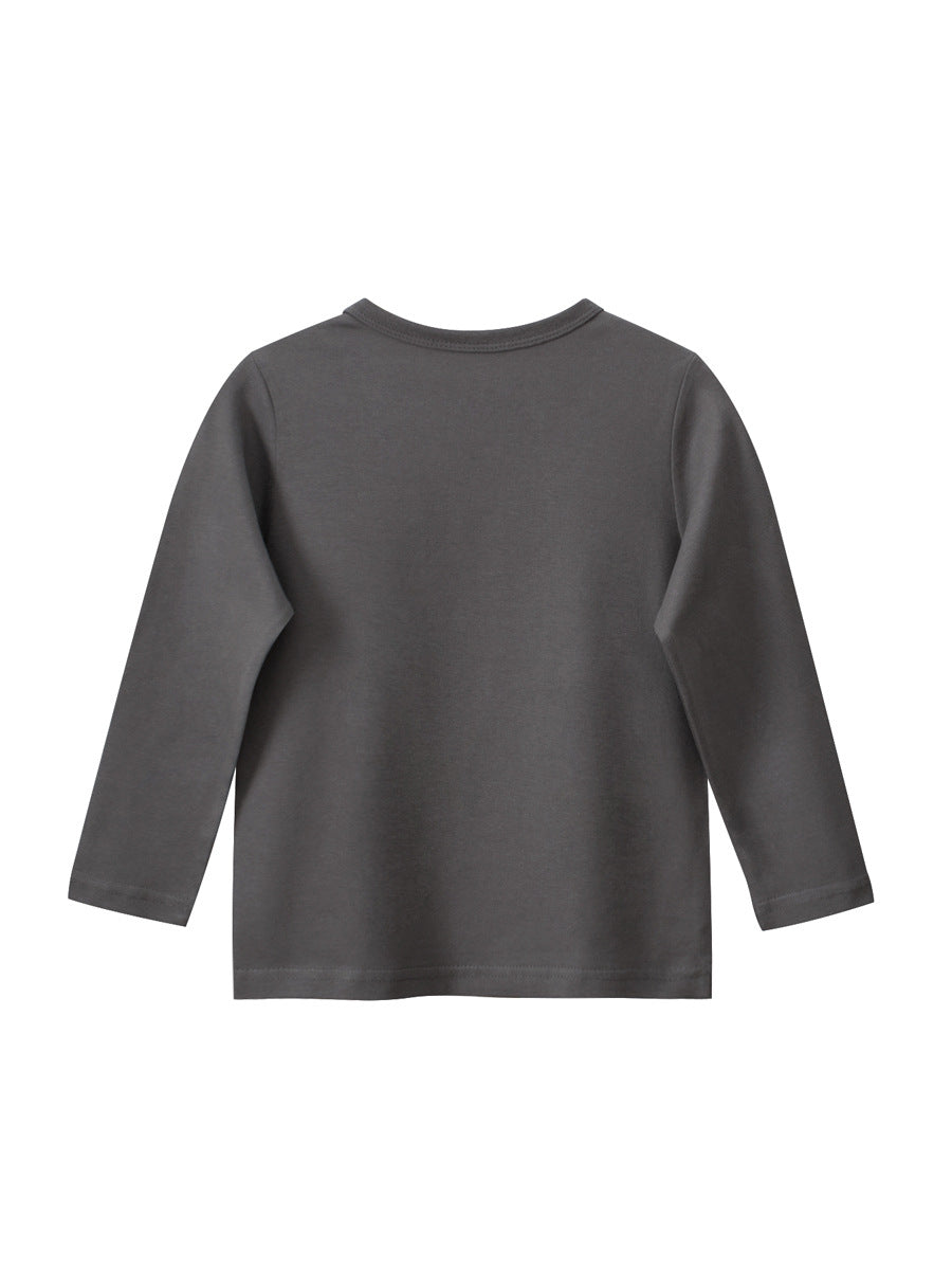 Autumn Arrival Kids Girls Flowers Cartoon and Letters Print Crew Neck Long Sleeves Pullover Sweatshirt