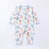 Autumn and Spring Arrival Baby Unisex Animals Pattern Long Sleeves Crew Neck Single Breasted Rompers