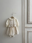 Baby Flower Embroidered Pattern Ruffle Lapel Design Quality Onesies & Shirt