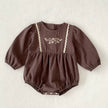 Autumn Baby Girls Northern Europe Style Flowers Embroidered Pattern Long-sleeved Onesies and Dress – Princess Sister Matching Set