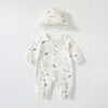 Spring New Arrival Baby Girls Flowers and Rabbits Pattern Romper with Cute Collar