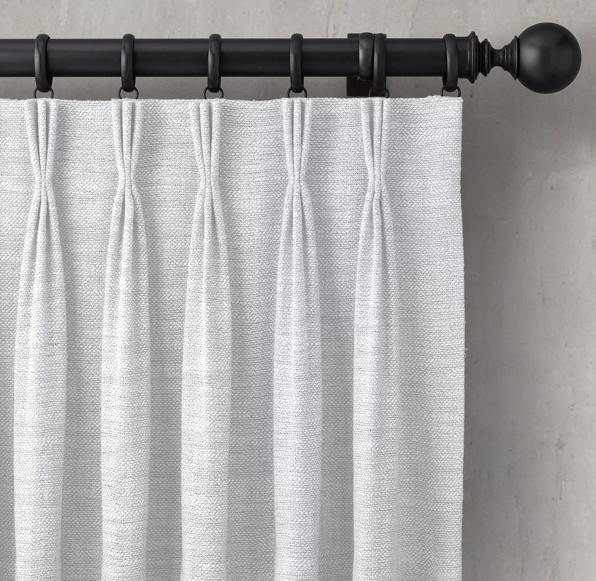 Organic Basketweave Linen Curtains with Blackout/Light Filtering Liner | Pinch Pleat | 17 Colours | Made in the UK | The Organic Habitat