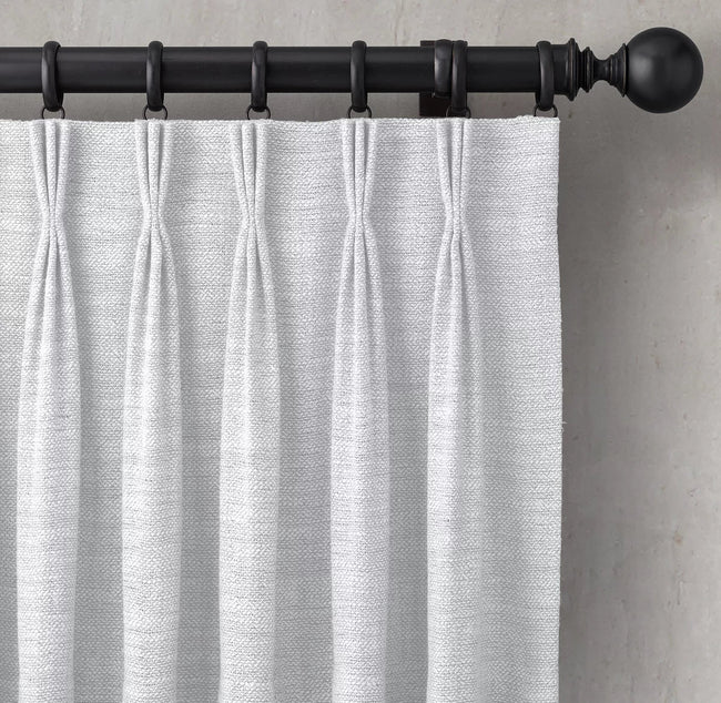 Organic Basketweave Linen Curtains with Blackout/Light Filtering Liner | Pinch Pleat | 17 Colours | Made in the UK | The Organic Habitat