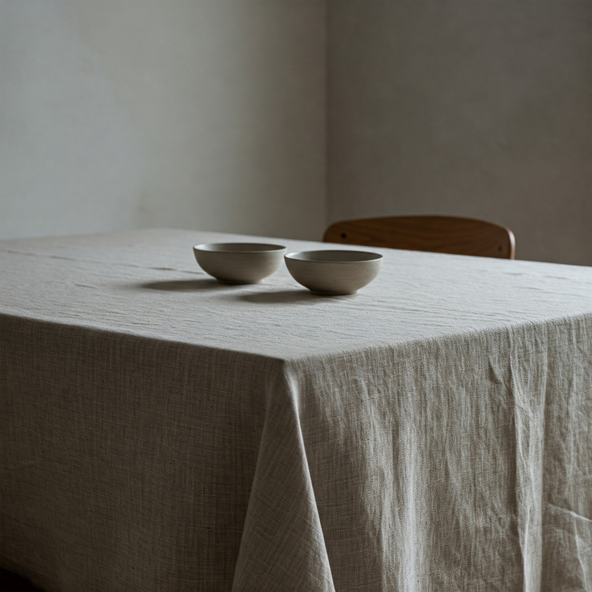 Natural Organic 100% Flax Linen Tablecloth UK - Undyed Rustic Table Cover for Home