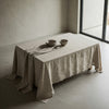Natural Organic 100% Flax Linen Tablecloth UK - Undyed Rustic Table Cover for Home
