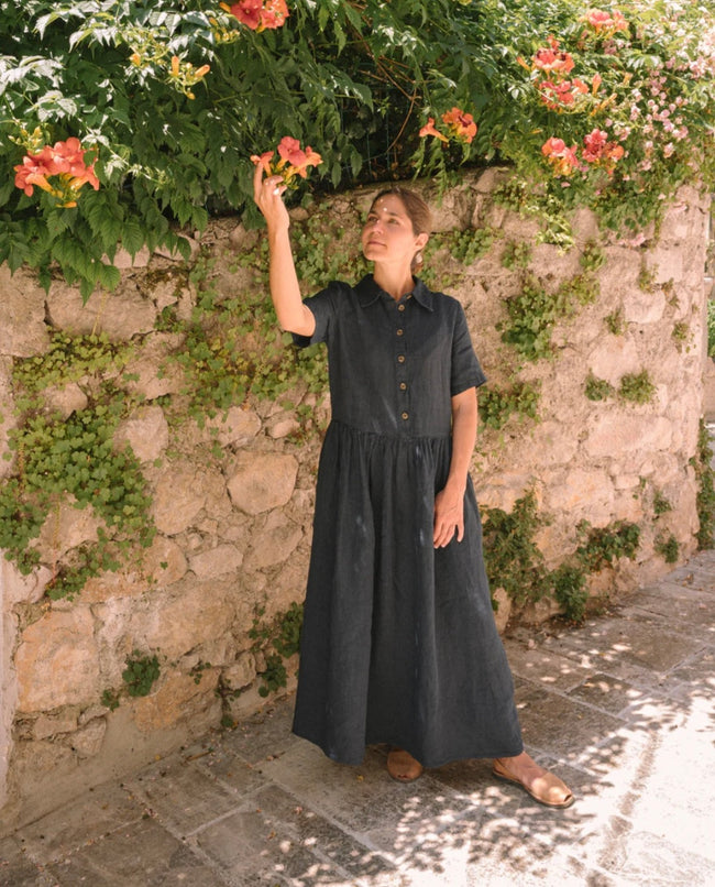 Blue Linen Dress | Maxi Dress | Linen Dress | Linen Clothing | 100% Organic Linen