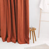 Pure Linen Shower Curtain - Rust Orange, Natural Textured Fabric, Breathable & Quick Dry, Elegant Bathroom Decor, Standard & Extended Sizes