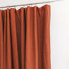 Pure Linen Shower Curtain - Rust Orange, Natural Textured Fabric, Breathable & Quick Dry, Elegant Bathroom Decor, Standard & Extended Sizes