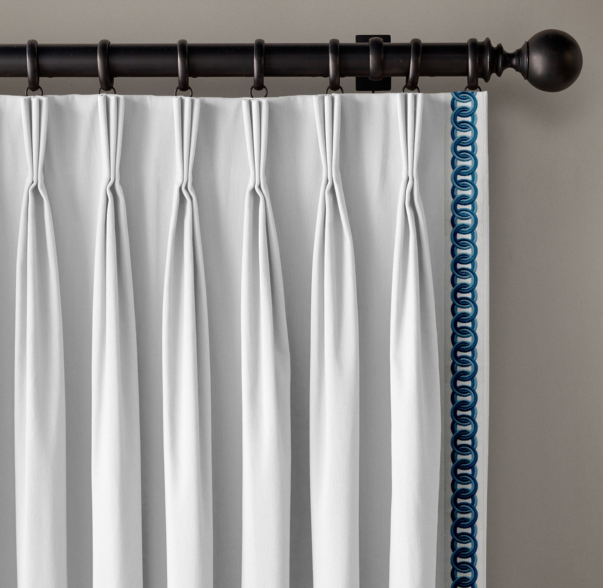 Cotton Canvas Linked Oval Edging | 6.35cm Wide Decorative Trim | For Curtains, Cushions, Blinds & Sewing | Choice of 7 Colours | Per Metre