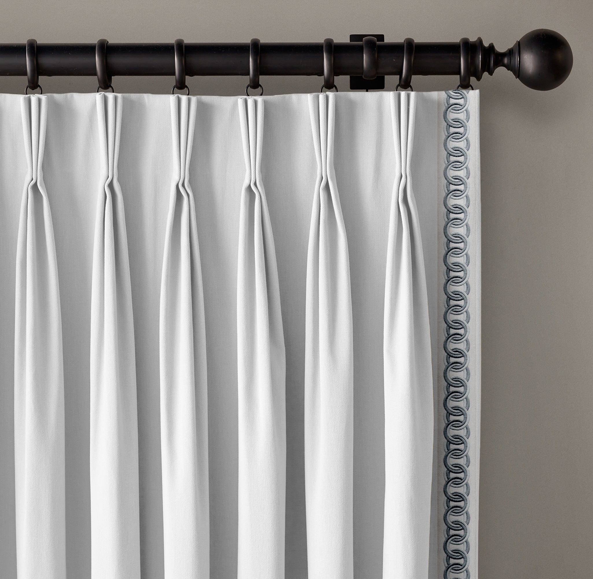 Cotton Canvas Linked Oval Edging | 6.35cm Wide Decorative Trim | For Curtains, Cushions, Blinds & Sewing | Choice of 7 Colours | Per Metre