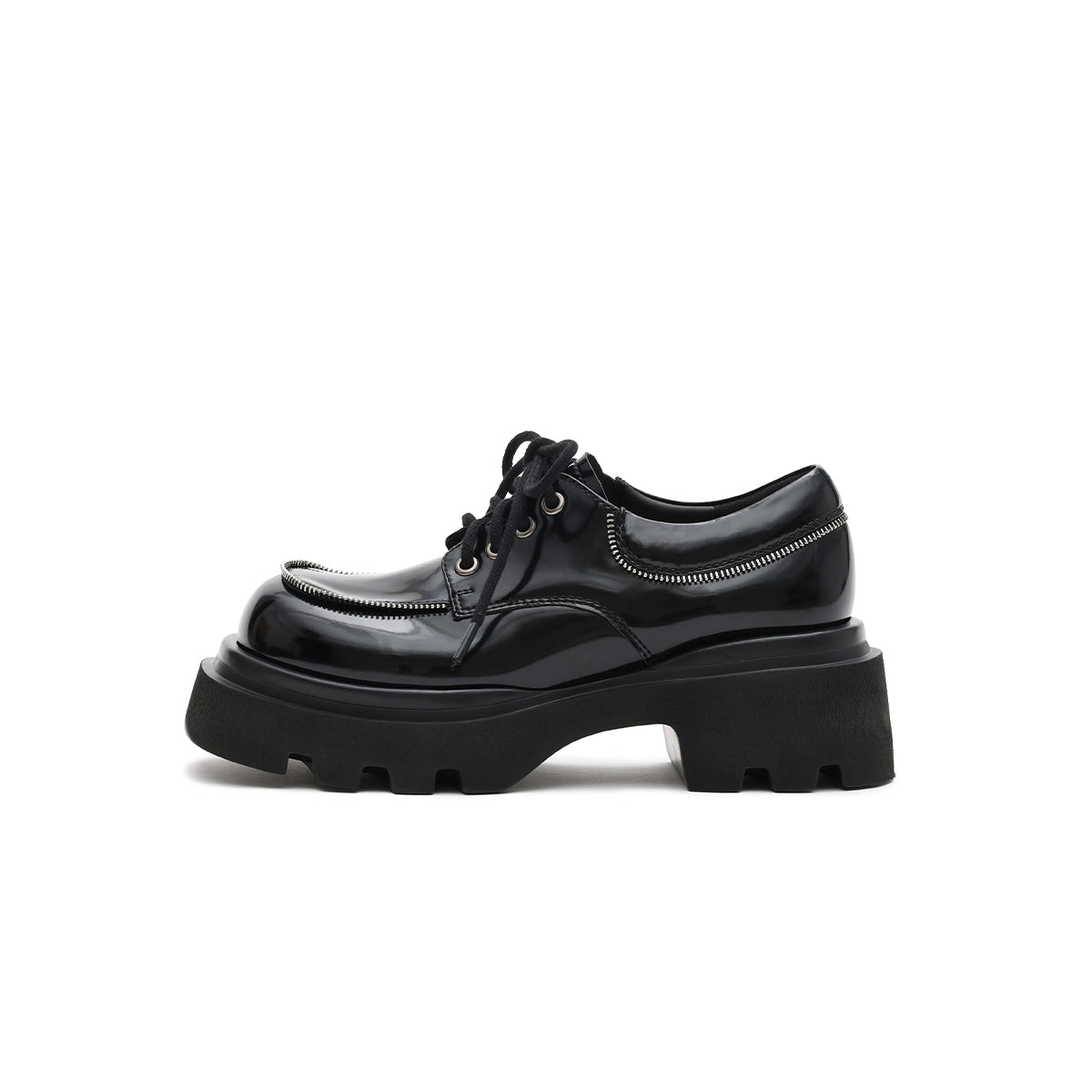 Versatile Chunky Round-Toe Leather Shoes-0