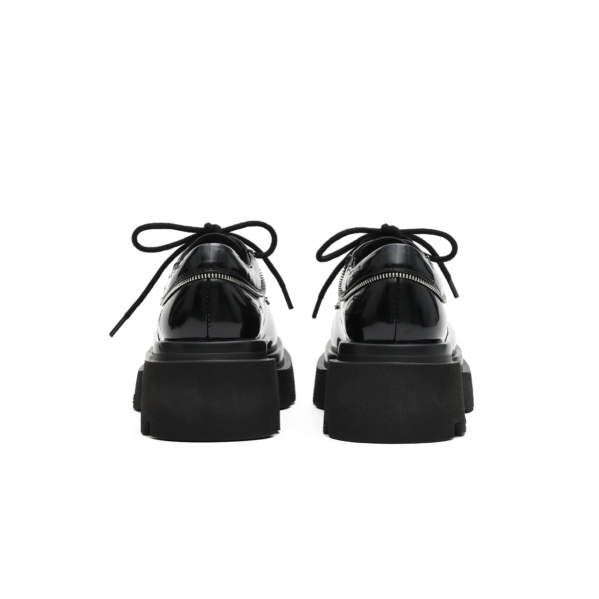 Versatile Chunky Round-Toe Leather Shoes-2