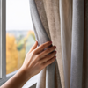 Natural Organic Linen Privacy Curtains - Semi-Sheer Undyed | Standard & Made to Measure Sizing