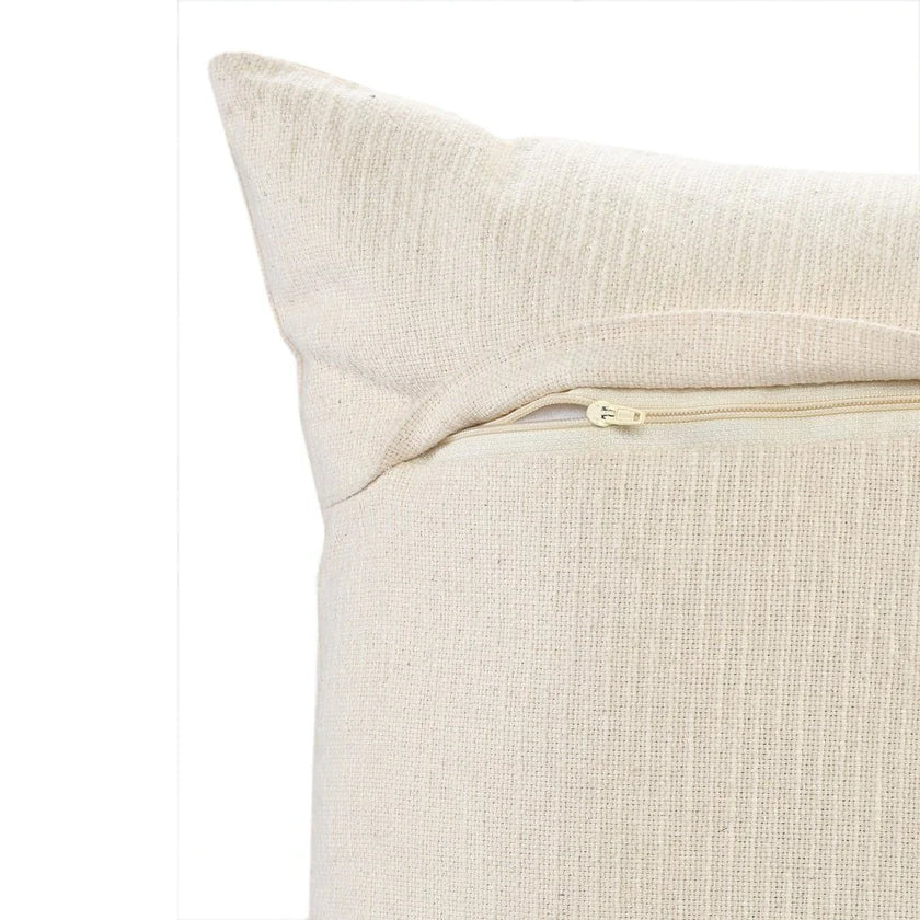 Boho Cushion Cover | 45x45cm | Tufted Organic Cotton | Mustard, Green & Cream
